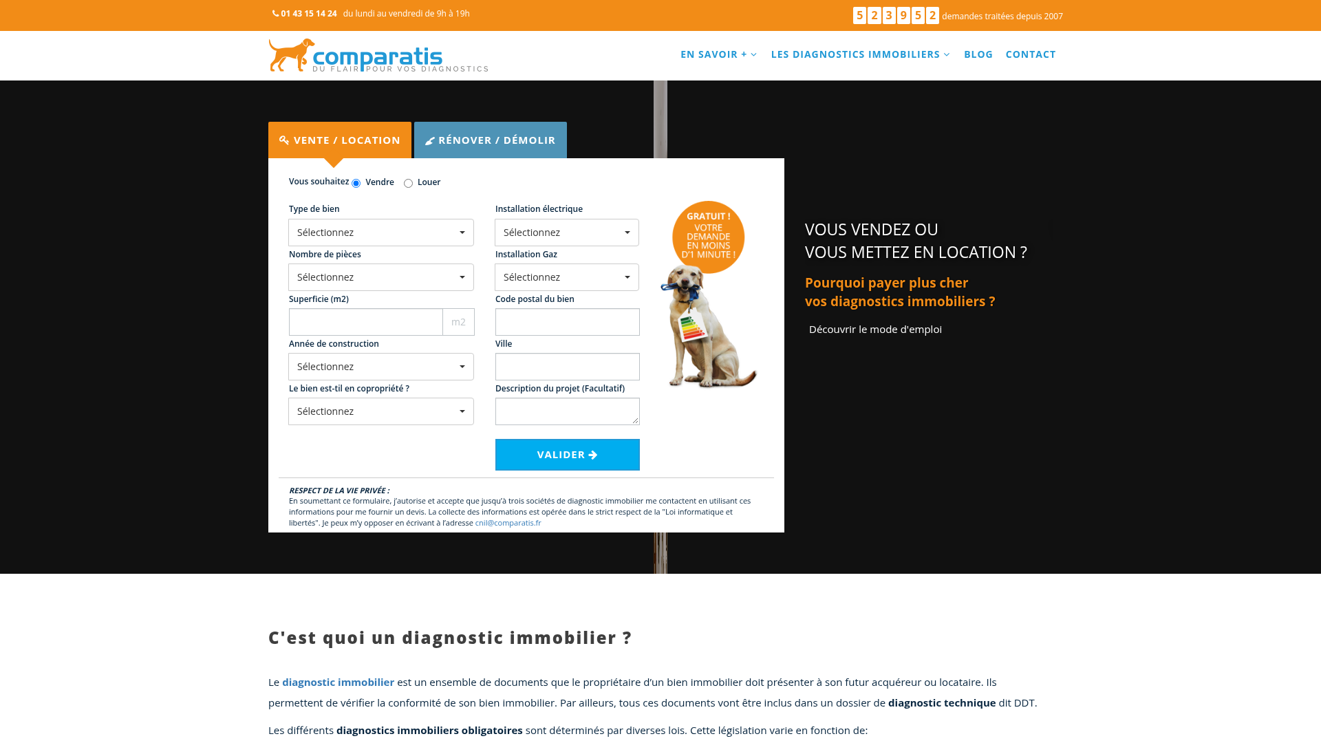 Comparatis live product interface
